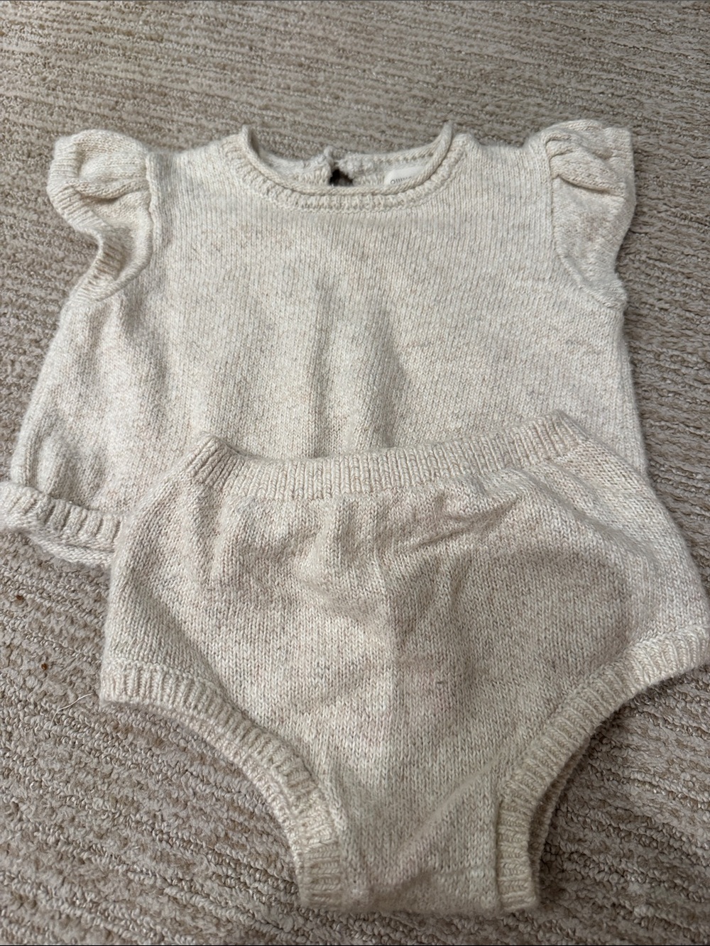 Quincy Mae Cream Knit Baby Matching Set